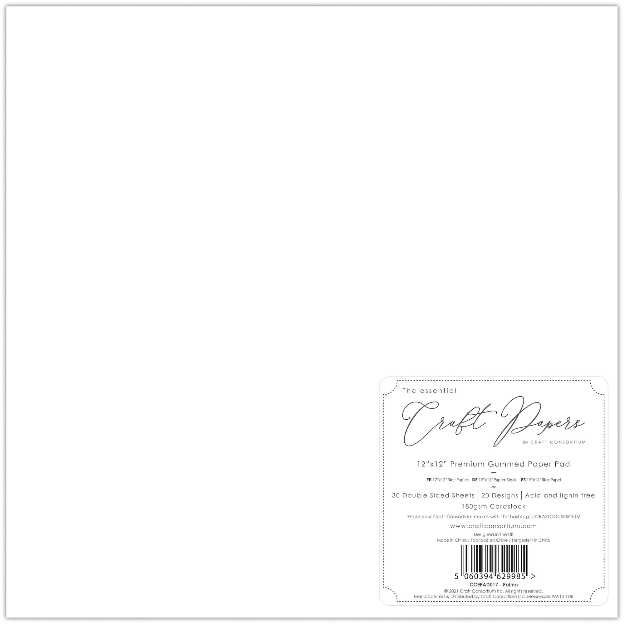 Craft Consortium Patina Double-Sided Paper Pad, 12" x 12"